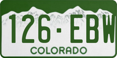 CO license plate 126EBW