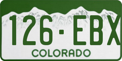 CO license plate 126EBX
