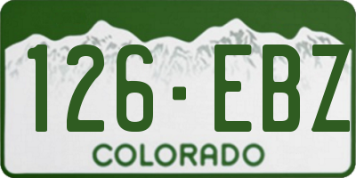 CO license plate 126EBZ