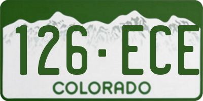 CO license plate 126ECE