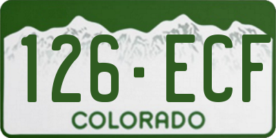 CO license plate 126ECF