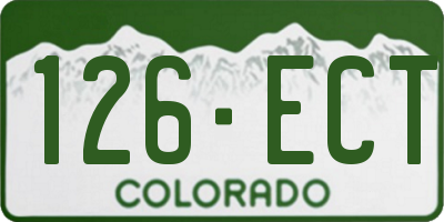 CO license plate 126ECT