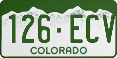 CO license plate 126ECV