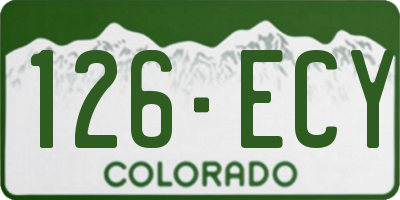 CO license plate 126ECY