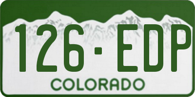 CO license plate 126EDP