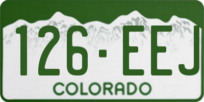 CO license plate 126EEJ