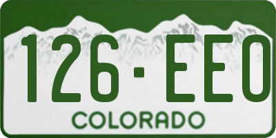 CO license plate 126EEO