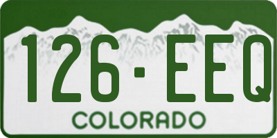 CO license plate 126EEQ