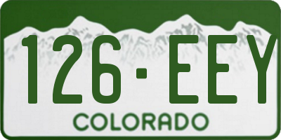 CO license plate 126EEY