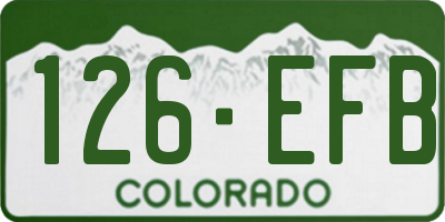 CO license plate 126EFB