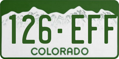 CO license plate 126EFF