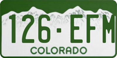 CO license plate 126EFM