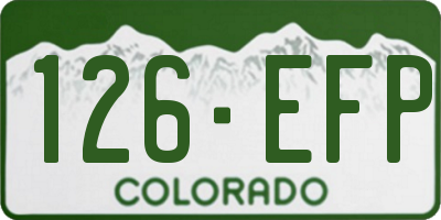 CO license plate 126EFP