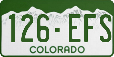 CO license plate 126EFS