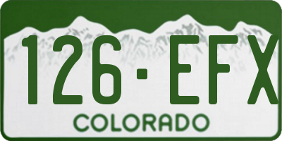 CO license plate 126EFX