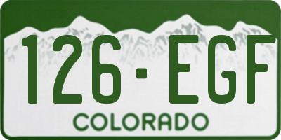 CO license plate 126EGF