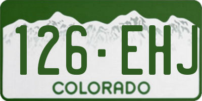 CO license plate 126EHJ