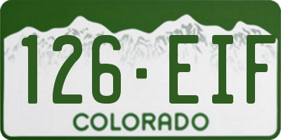 CO license plate 126EIF