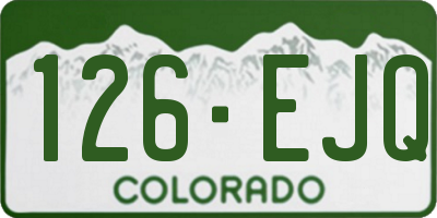 CO license plate 126EJQ