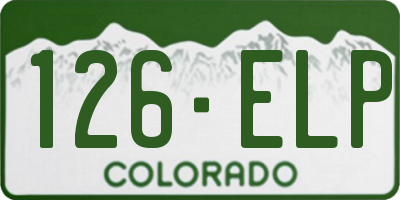 CO license plate 126ELP