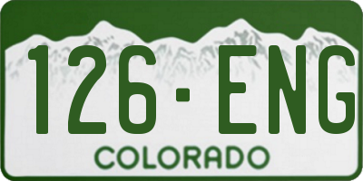 CO license plate 126ENG