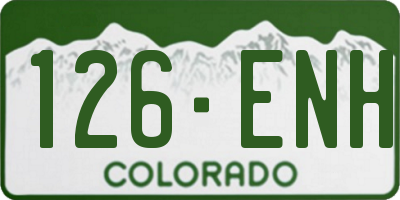 CO license plate 126ENH