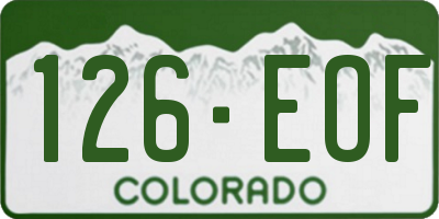 CO license plate 126EOF