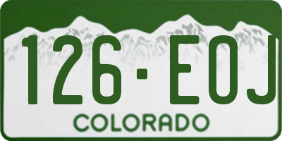 CO license plate 126EOJ