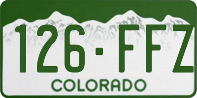 CO license plate 126FFZ
