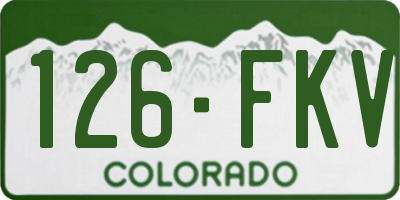 CO license plate 126FKV
