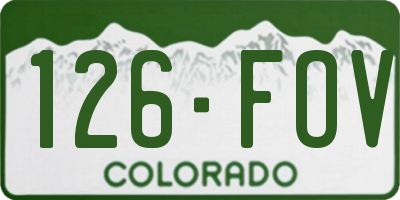 CO license plate 126FOV
