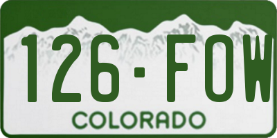 CO license plate 126FOW