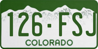 CO license plate 126FSJ