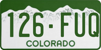 CO license plate 126FUQ