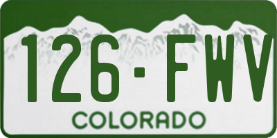 CO license plate 126FWV