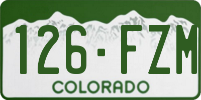 CO license plate 126FZM