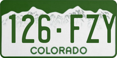 CO license plate 126FZY