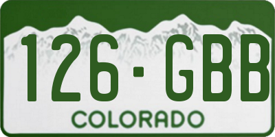 CO license plate 126GBB