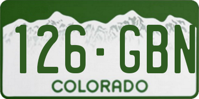 CO license plate 126GBN