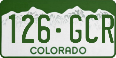 CO license plate 126GCR