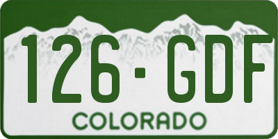 CO license plate 126GDF