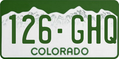 CO license plate 126GHQ