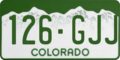 CO license plate 126GJJ