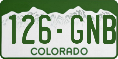 CO license plate 126GNB