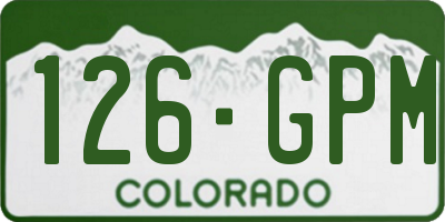 CO license plate 126GPM