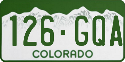 CO license plate 126GQA
