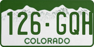 CO license plate 126GQH