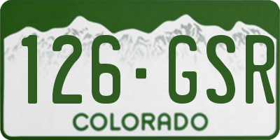 CO license plate 126GSR