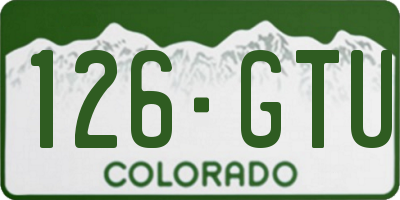 CO license plate 126GTU