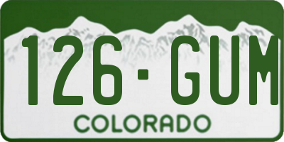 CO license plate 126GUM